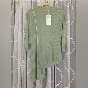 NWT Hong Kong label light sage asymmetrical sweater size M